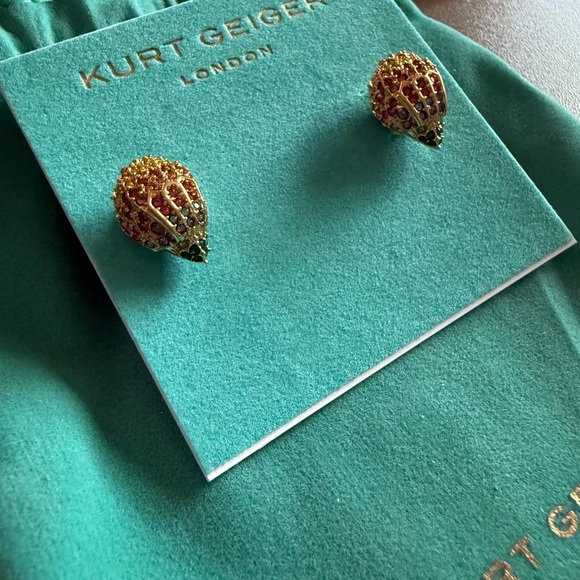 Kurt Geiger Gold and Green Earrings - Picture 3 of 3